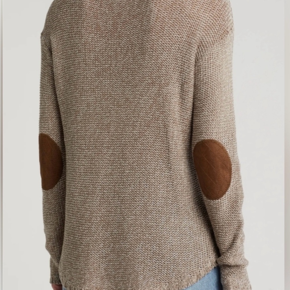 RDI Brown Crew Neck Sweater with Elbow Patches